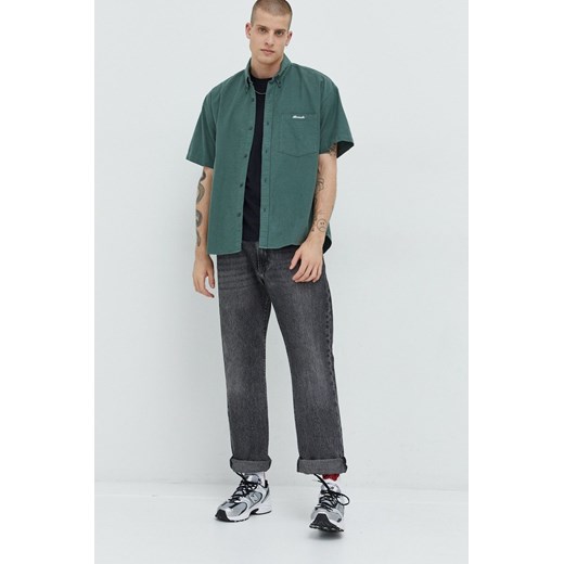 Abercrombie &amp; Fitch koszula męska kolor zielony relaxed z kołnierzykiem Abercrombie & Fitch M wyprzedaż ANSWEAR.com