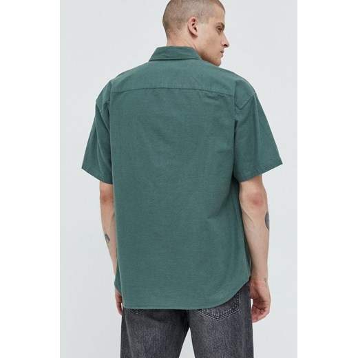 Abercrombie &amp; Fitch koszula męska kolor zielony relaxed z kołnierzykiem Abercrombie & Fitch XXL ANSWEAR.com promocyjna cena