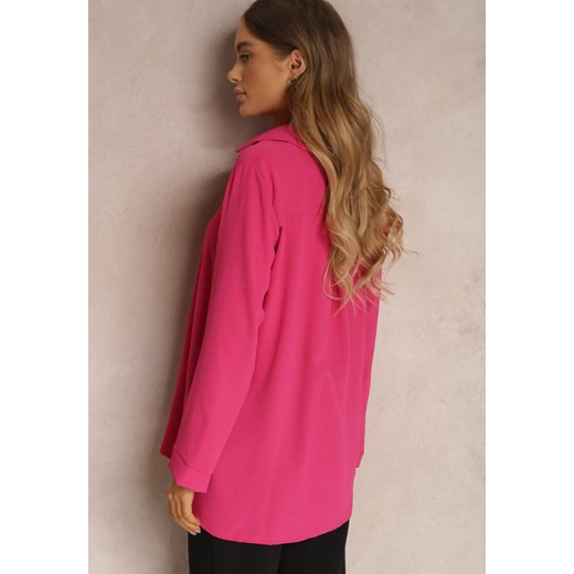 Ciemnoróżowa Koszula Oversize Kassi Renee ONE SIZE wyprzedaż Renee odzież