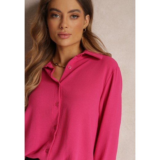 Ciemnoróżowa Koszula Oversize Kassi Renee ONE SIZE promocja Renee odzież