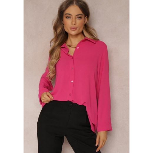 Ciemnoróżowa Koszula Oversize Kassi Renee ONE SIZE wyprzedaż Renee odzież