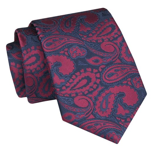 Krawat - ALTIES - Ciemna Czerwień, Duży Wzór KRALTS0859 ze sklepu JegoSzafa.pl w kategorii Krawaty - zdjęcie 147609601