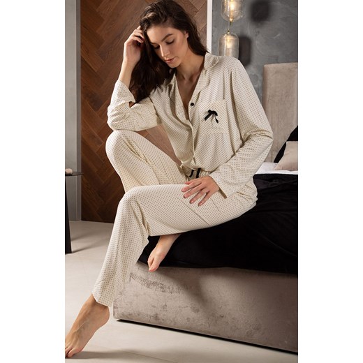 Piżama Beatrice Ecru, Kolor ecru, Rozmiar L, Momenti per me ze sklepu Intymna w kategorii Piżamy damskie - zdjęcie 147615554