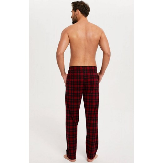 Piżamowe spodnie męskie w kratę długie Zeman, Kolor czerwono-czarny, Rozmiar M, Italian Fashion ze sklepu Intymna w kategorii Piżamy męskie - zdjęcie 147623941