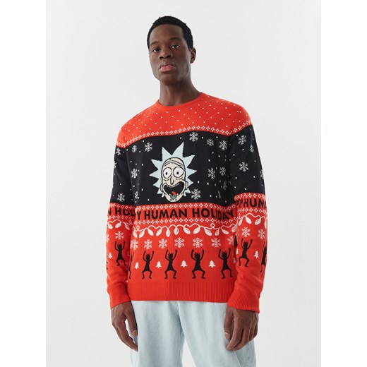 Cropp - Świąteczny sweter z Rickiem - Czerwony Cropp M Cropp