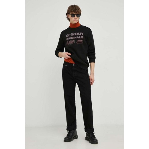 G-Star Raw bluza męska kolor czarny z nadrukiem ze sklepu ANSWEAR.com w kategorii Bluzy męskie - zdjęcie 147661174
