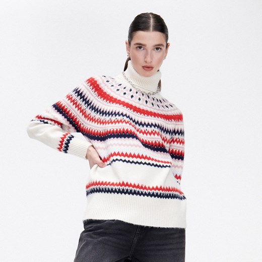 Cropp - Sweter świąteczny norweski - Kremowy Cropp M Cropp