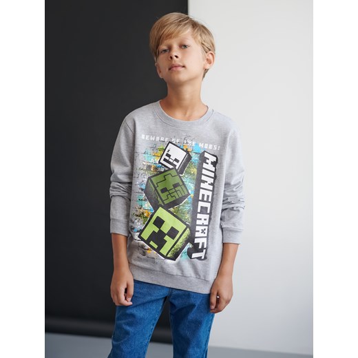 Sinsay - Bluza Minecraft - Jasny szary Sinsay 158 Sinsay