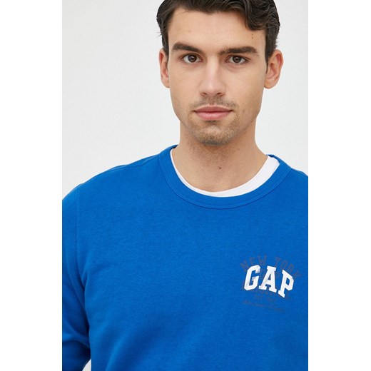 GAP bluza męska kolor niebieski z nadrukiem Gap XL ANSWEAR.com