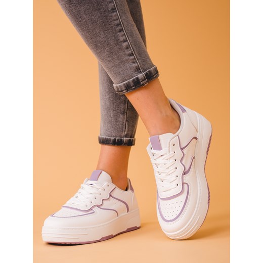 sneakersy damskie shelovet białe na grubej podeszwie 37 okazja czasnabuty.pl