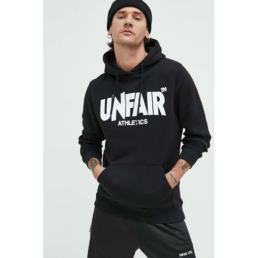 Unfair Athletics bluza bawełniana męska kolor czarny z kapturem z nadrukiem Unfair Athletics L ANSWEAR.com