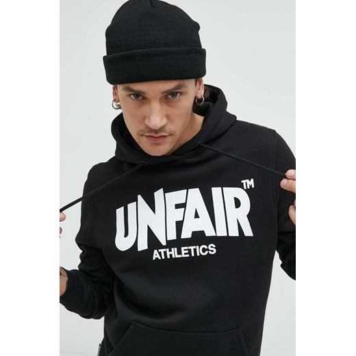 Unfair Athletics bluza bawełniana męska kolor czarny z kapturem z nadrukiem Unfair Athletics XL ANSWEAR.com