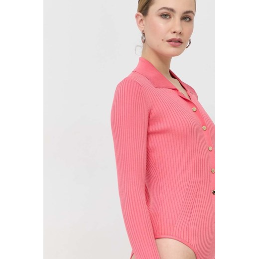 Patrizia Pepe body damski kolor różowy lekki Patrizia Pepe 34 ANSWEAR.com