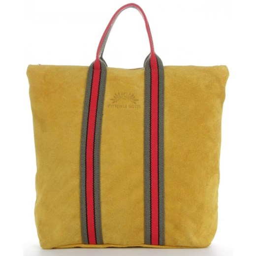 Torebki Skórzane ShopperBag renomowanej firmy VITTORIA GOTTI Żółte (kolory) Vittoria Gotti okazyjna cena torbs.pl