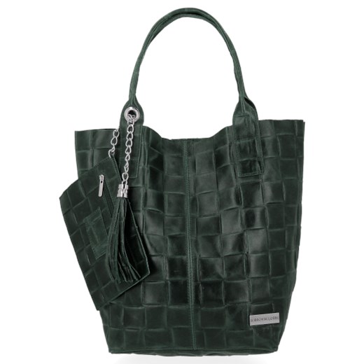 Modna Torebka Skórzana Shopper Bag XL renomowanej firmy Vittoria Gotti Butelkowa Vittoria Gotti wyprzedaż torbs.pl