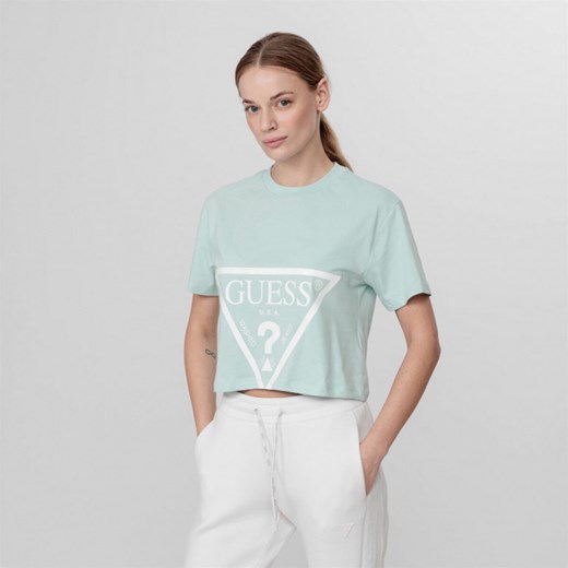 Damski t-shirt z nadrukiem GUESS ADELE CROP T-SHIRT Guess M okazja Sportstylestory.com