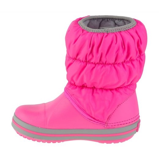 Buty zimowe dziecięce Crocs z gumy różowe