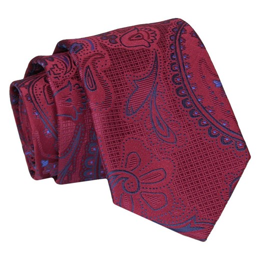 Krawat - ALTIES - Czerwony, Duży Wzór KRALTS0828 ze sklepu JegoSzafa.pl w kategorii Krawaty - zdjęcie 147823892
