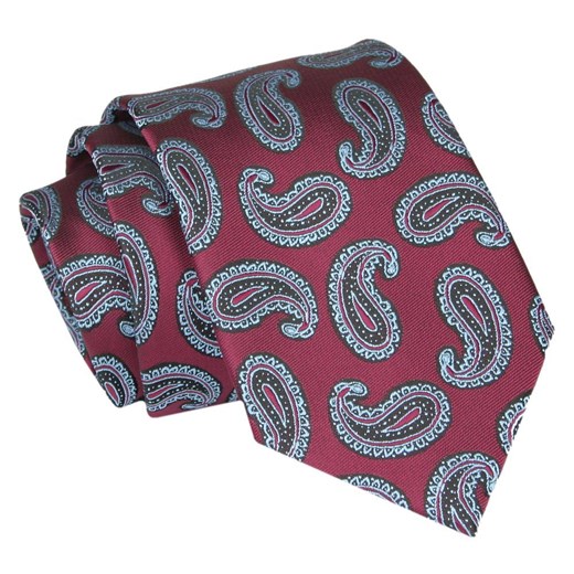 Krawat - ALTIES - Czerwony w Paisley KRALTS0839 ze sklepu JegoSzafa.pl w kategorii Krawaty - zdjęcie 147823900