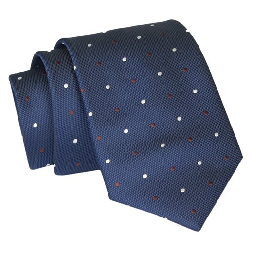 Krawat - ALTIES - Granat, Drobne Groszki KRALTS0827 ze sklepu JegoSzafa.pl w kategorii Krawaty - zdjęcie 147823902