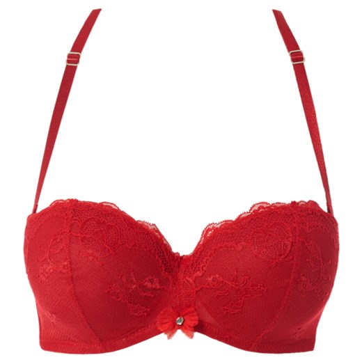 Claudia Lady Boudoir Padded Bandeau Bra Intimissimi czerwony