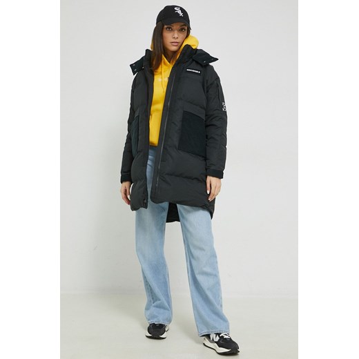 Converse kurtka puchowa damska kolor czarny zimowa oversize Converse L ANSWEAR.com