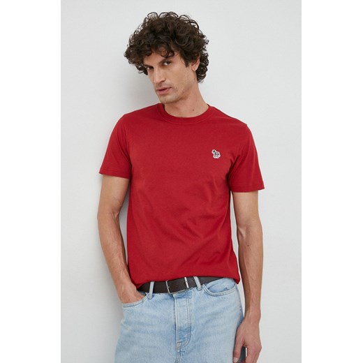 PS Paul Smith t-shirt bawełniany kolor czerwony gładki Ps Paul Smith L ANSWEAR.com