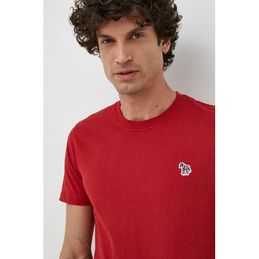 PS Paul Smith t-shirt bawełniany kolor czerwony gładki Ps Paul Smith XXL ANSWEAR.com
