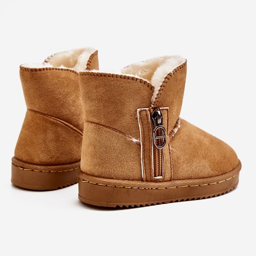 Buty zimowe dziecięce z zamszu bez zapięcia