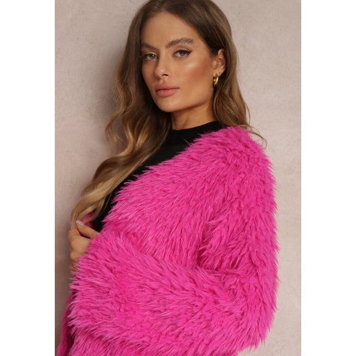 Fuksjowy Płaszcz Wełniany Hoshaia Renee ONE SIZE Renee odzież promocyjna cena