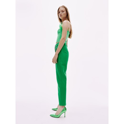 Reserved - Spodnie z wysokim stanem - Zielony Reserved XS Reserved