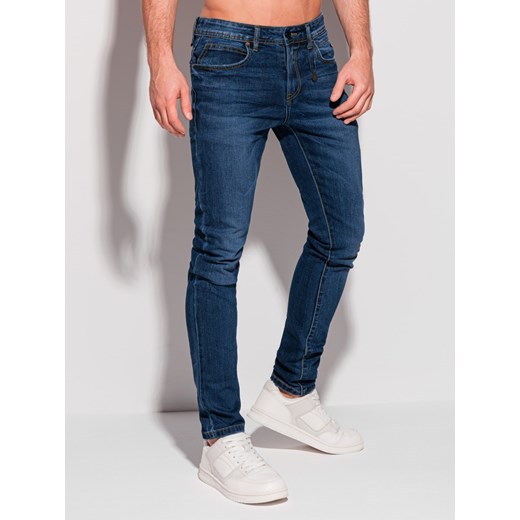 Spodnie męskie jeansowe 1301P - ciemnoniebieskie Edoti.com 31 Edoti