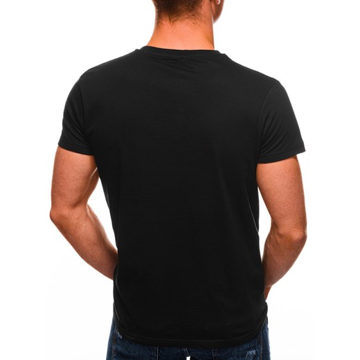 T-shirt męski basic 970S - czarny Edoti.com 3XL promocja Edoti