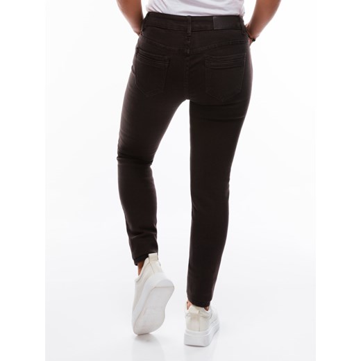Spodnie damskie jeansowe 201PLR - brązowe Edoti.com 40 Edoti