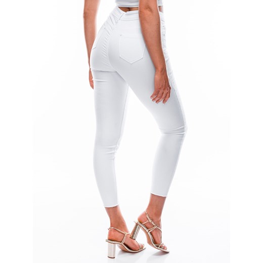 Spodnie damskie jeansowe 152PLR - białe Edoti.com 44 wyprzedaż Edoti