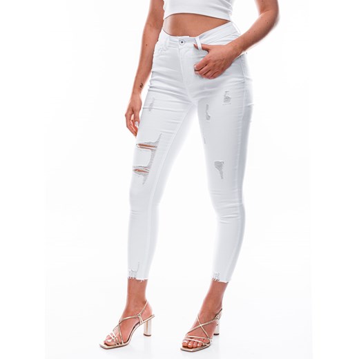 Spodnie damskie jeansowe 152PLR - białe Edoti.com 42 okazyjna cena Edoti