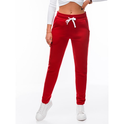 Spodnie damskie dresowe 069PLR - czerwone Edoti.com L okazja Edoti