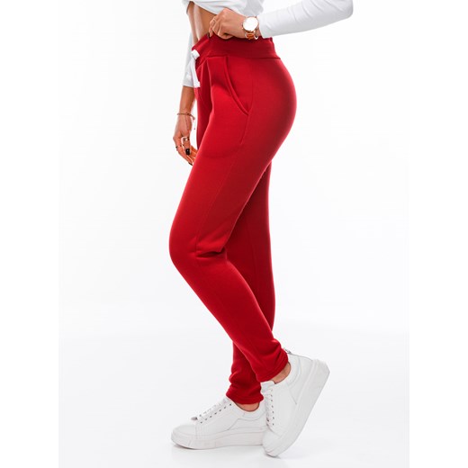Spodnie damskie dresowe 069PLR - czerwone Edoti.com L okazja Edoti