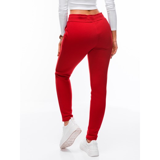 Spodnie damskie dresowe 069PLR - czerwone Edoti.com XL promocja Edoti