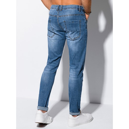 Spodnie męskie jeansowe 1141P - niebieskie Edoti.com 30 wyprzedaż Edoti