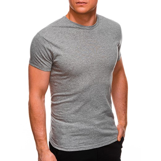 T-shirt męski basic 970S - szary ze sklepu Edoti w kategorii T-shirty męskie - zdjęcie 147909721