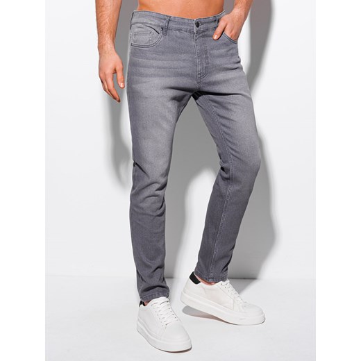 Spodnie męskie jeansowe 1115P - szare Edoti.com L Edoti