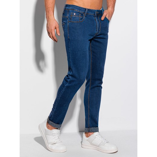 Spodnie męskie jeansowe 1101P - ciemnoniebieskie Edoti.com 30 okazyjna cena Edoti