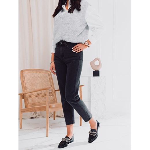 Spodnie damskie jeansowe 022PLR - czarne Edoti.com 27 okazyjna cena Edoti
