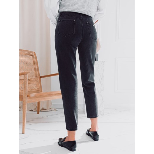 Spodnie damskie jeansowe 022PLR - czarne Edoti.com 25 promocyjna cena Edoti