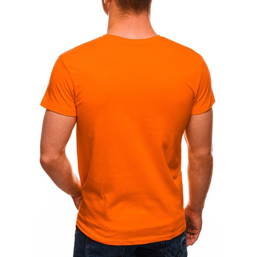 T-shirt męski basic 970S - pomarańczowy Edoti.com XL okazyjna cena Edoti