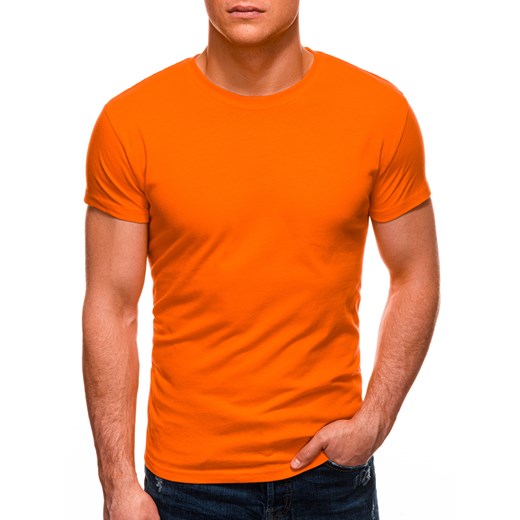 T-shirt męski basic 970S - pomarańczowy Edoti.com XL okazja Edoti