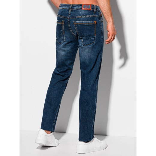 Spodnie męskie jeansowe 1096P - ciemnoniebieskie Edoti.com 29 okazja Edoti