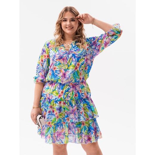 Sukienka damska Plus Size 066DLR - biała Edoti.com 44 (XXL) okazja Edoti