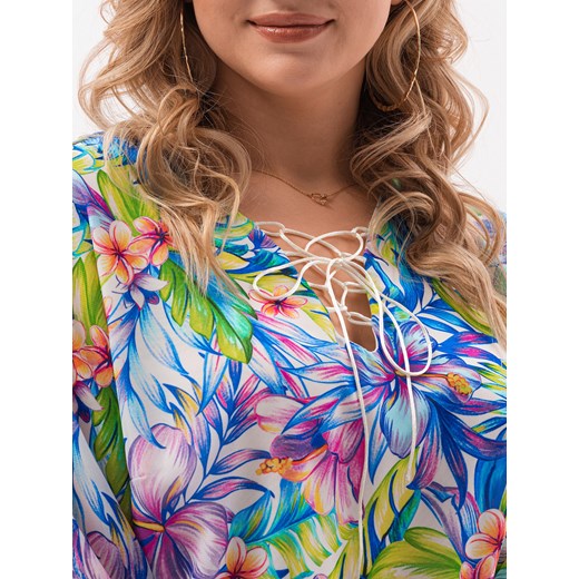 Sukienka damska Plus Size 066DLR - biała Edoti.com 44 (XXL) Edoti okazyjna cena